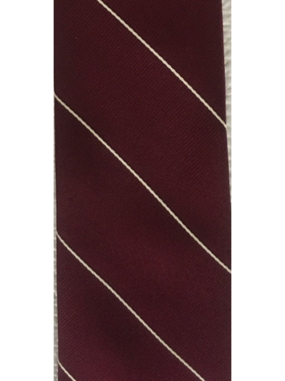 Royal Knight Neck Tie Dark Red w Thin White Diagonal Stripes 3 in Wide 55 in Lon